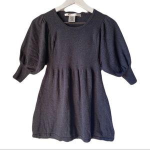 Max Studio Gray Puff Short Sleeve Sweater